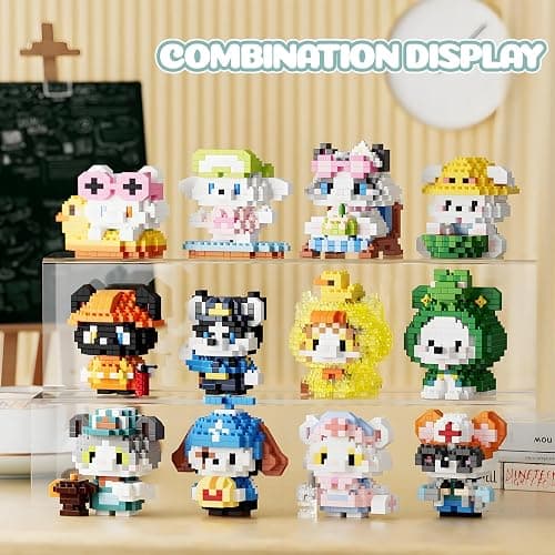 HJPLPXH Cat and Dog Micro Mini Building Block Sets Birthday Gift for Kids | Animals Buildling Model Kits, Mini Bricks Cat and Dog Series Toys for Kids thumbnail 5