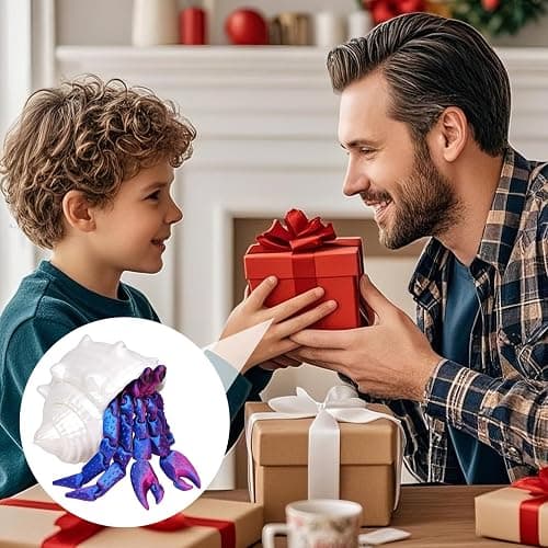 Mrltau 3D Printed Animals Hermit Crab Fidget, Full Articulated Flexible Crystal, 3D Printed Toys Gift For Boy And Adult, Animal Toys, Cute Stuff, Home Office Decor thumbnail 7