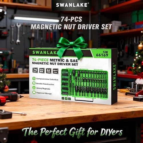 74-Piece Magnetic Nut Driver Set for Impact Drill Metric & SAE, Impact Socket Adapter, Power Bits with Magnetic Holder, Wing Nut Driver, Universal Socket, 1/4'' Quick-change Bit Extension thumbnail 9