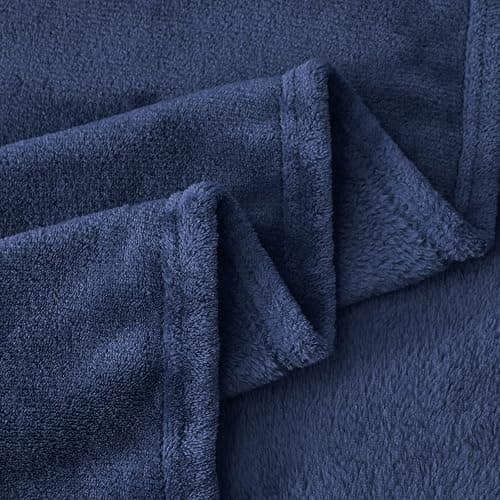 Aisbo Kuscheldecke Flauschig Decke Blau - Fleecedecke 150x200 cm XL Warme Sofa Decke, Kuschlige Wohndecke Marine Blau Weich als Wohnzimmer Blanket Couchdecke für Winter thumbnail 5