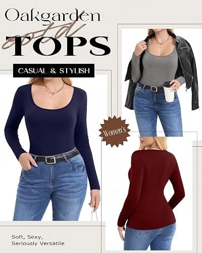 (4 pack) Oakgarden women's long-sleeve shirts thumbnail 4