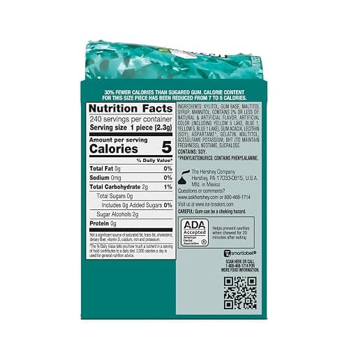 ICE BREAKERS Ice Cubes Wintergreen Flavored Sugar Free Chewing Gum Bottles, 3.24 oz (6 Count, 40 Pieces) thumbnail 2