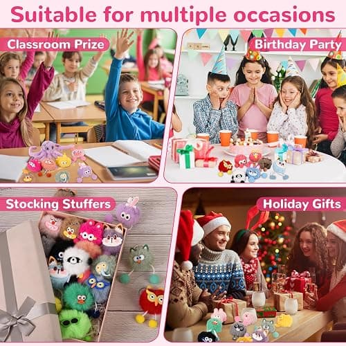 LiYiQ 30 Pcs Cute Plush Keychains Kawaii Keychain Bulk for Birthday Goodie Bags Pinata Toys Classroom Prizes Party Favors thumbnail 7