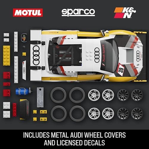 ​Mattel Brick Shop Hot Wheels Elite Series Building Set, '15 Audi R8 LMS with 820 Pieces, Realistic Details and Custom Decals, Adult Collectors and Kids Ages 10+ thumbnail 4
