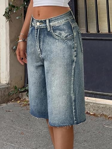 EMMIOL Women Jorts Wide Leg Jeans Jorts Outfits High Waisted Denim Y2K Shorts Summer Bermuda Shorts Streetwear thumbnail 2