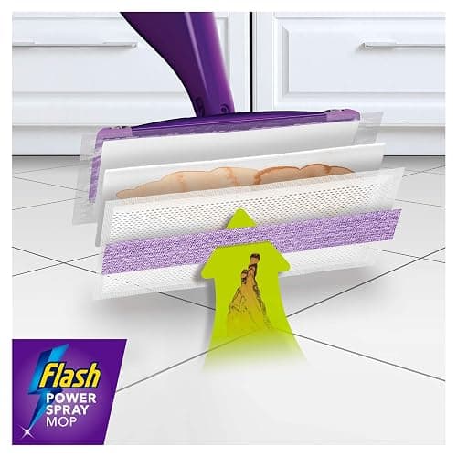 Flash Power Spray Mop Floor Cleaner Starter Kit (1 Washable + 2 Disposable Pads), All-In-One System For Your Floors thumbnail 8