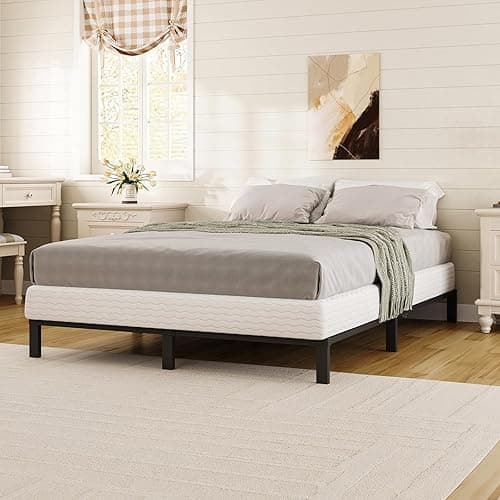 GRUSIGN Queen Box Spring 7 inch Bed Base Matel Mattress Foundation with Cotton Washable Cover Quiet Easy Assembly Sturdy Support for All Bed Types (Black, Queen) thumbnail 3