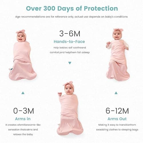 LILBESTIE Baby Swaddle Sleep Sack, 1.0 Tog New-Parent-Friendly Swaddle for Newborns & infant 0-3 Months Baby Wearable Blanket Reduce Startle Reflex, Newborn Boys Girls Registry Essentials thumbnail 2