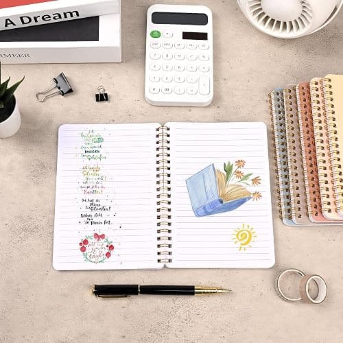 EHME EHME EHME 6 PCS Small Spiral Notebook 5x7, Cute Aesthetic Spiral Journal Note book for Women & Men, Spiral Bound Journals for Work School Note Taking Business, Journals for Writing 50 Sheets thumbnail 4