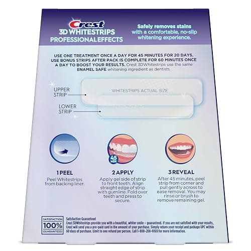 Crest Teeth Whitening Strips, Crest 3D Whitestrips Professional Effects, Enamel Safe Teeth Whitening Kit, 22 Treatments (44 Strips), Professional-Level Whitening, 19 Levels Whiter thumbnail 10