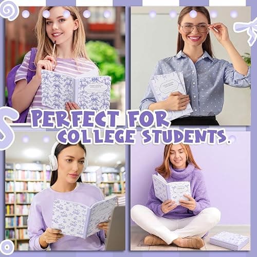 Fullhawl 6 Pack Purple Cherry Composition Notebook College Ruled | Back to School Supplies 110 Pages Note Taking, 9-3/4 x 7-1/2"Inch Size, Preppy Aesthetic Design, Cute Journal Office Use thumbnail 6