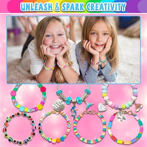 leitait Girls Toys Bracelet Making Kit -3400pcs Charm Jewelry Making Kit Supplies,Unicorn/Mermaid Crafts Birthday Christmas Gifts for Girls Ages 5 6 7 8 9 10 11 12 Years Old thumbnail 5