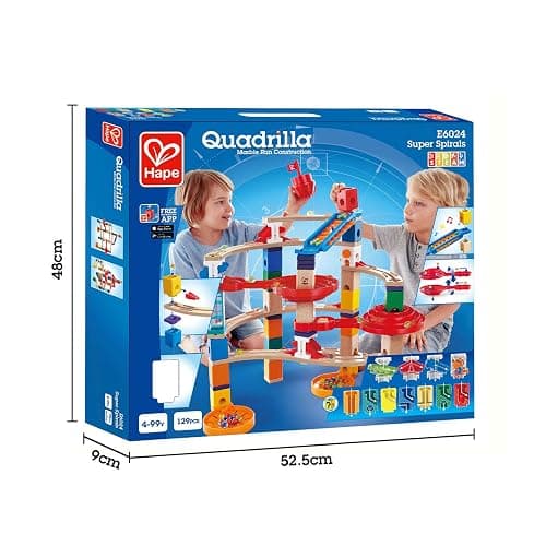 Hape Wooden Quadrilla Super Spirals Marble Run STEM Toy for Kids 4+ Years thumbnail 3