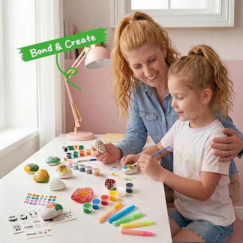 Rock Painting Kit- Glow in The Dark Rock Kit, Arts and Crafts for Kids Ages 6-12, Art Supplies Toy, Kids Craft Paint Kits, Arts & Crafts for Boys Girls Birthday Party Gift Toy thumbnail 5