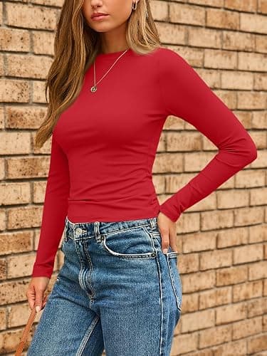AUTOMET Womens Long Sleeve Shirts Basic Compression Going Out Crop Tops Fall Fashion Y2K Clothes 2025 thumbnail 3