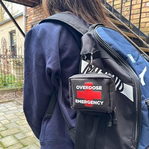Overdose Emergency Response Kit Belt Pouch | Compact Canvas for Naloxone Kits & First Aid Supplies | Secure Zipper Closure with Carabiner | For Home, Workspaces, Fleet Vehicles - 5"x4.5"x2" thumbnail 2