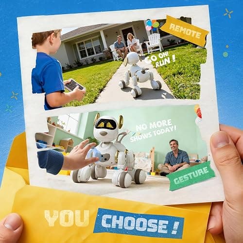 Ruko 18011 Smart Robot Dog, Interactive Puppy with 30 LED Expressions, 20 Actions & 50 Programmable Commands, Voice & Touch Control, Toy for Kids Age 3+ thumbnail 7