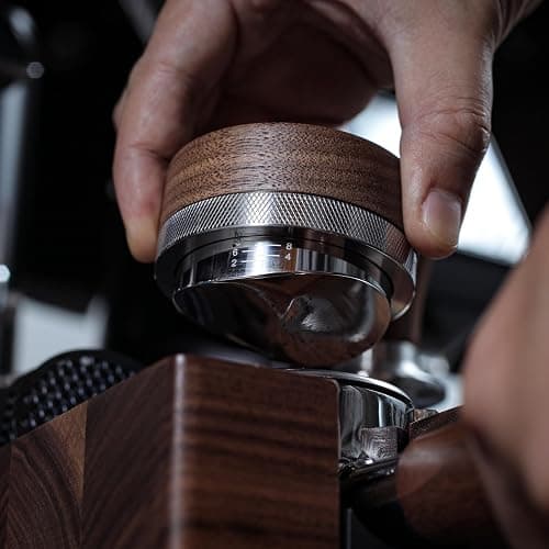 KNODOS 54mm Espresso Distribution Tool Walnut Coffee Distributor Adjustable Depth Stainless Steel Espresso Leveler Compatible with Breville Espresso Machines thumbnail 2