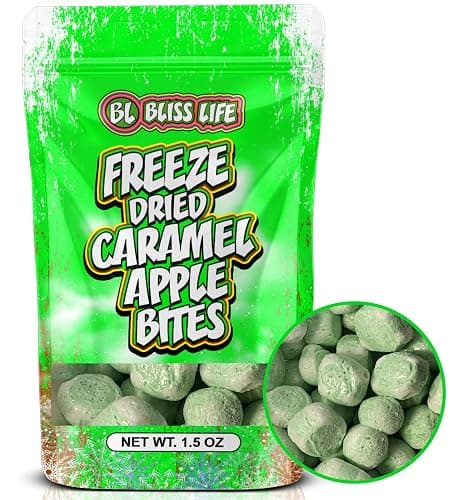 Caramel Apple Bites Freeze Dried Fruit Candy from TikTok, ASMR Crunchy Candy, Sweet and Sour Kids Snacks, Unique Novelty Snack for Kids 1.5 OZ - Image 1