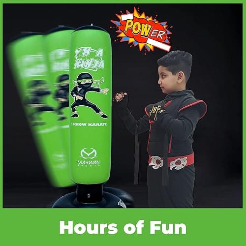 Marwan Sports 5-in-1 Inflatable Punching Bag for Kids – 63" Karate Toy Set with Boxing Gloves, Durable Fast Rebound, Active Play Birthday for Boys & Girls Ages 4-12 thumbnail 8