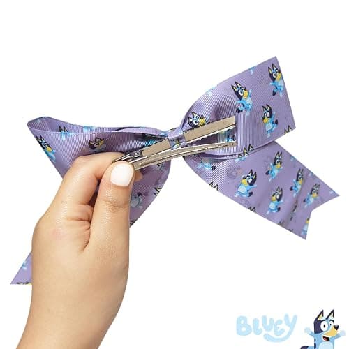 LUV HER Bluey Hair Bows For Girls - One Large Printed Hair Bow Featuring your Favorite Bluey Characters - Alligator Clip - Large Bows for Daily Styling or Special Occasions, Ages 3+ thumbnail 2