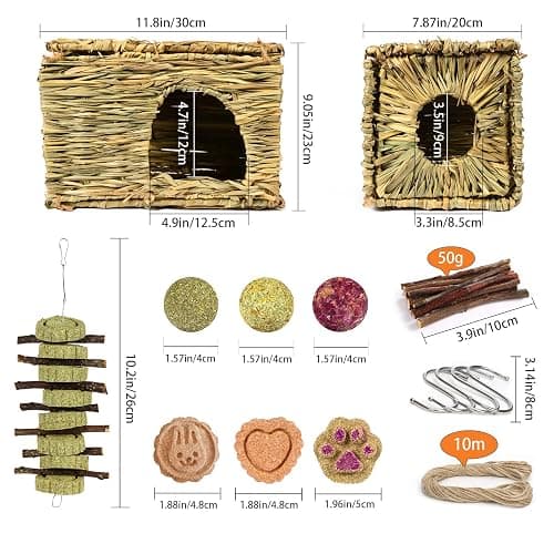 PStarDMoon Bunny Grass House-Hand Made Edible Natural Grass Hideaway Comfortable Playhouse for Rabbits, Guinea Pigs and Small Animals to Play,Sleep and Eat (style4) thumbnail 2