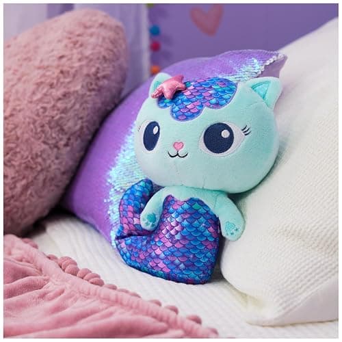 Gabby’s Dollhouse, Fin-Tastic MerCat, Premium Plush Toy, 25cm-Tall Stuffed Animal with Moving Mermaid Tail, Kids’ Toys for Girls & Boys Aged 3+ thumbnail 2