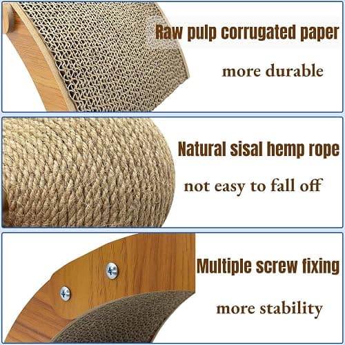 Fhiny Rabbit Scratch Toy, Natural Sisal Rabbit Scratching Ball with Cardboard Pad 2-in-1 Bunny Claw Scratcher Interactive Toys Nail Scratching Post for Indoor Pets Kittens Ferrets Small Animals thumbnail 4
