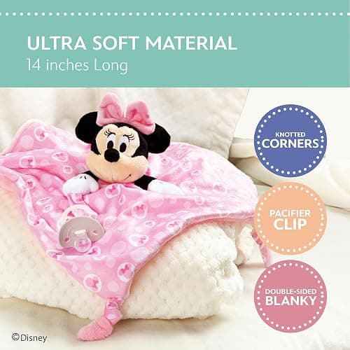 KIDS PREFERRED Disney Baby Minnie Mouse Plush Stuffed Animal Snuggler Lovey Security Blanket - Pink,13.18" x 13.18" x 3.62" thumbnail 4