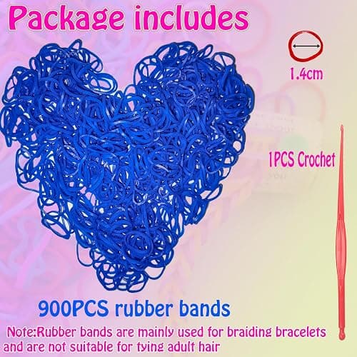 Yowamho 900 Dark Blue Rubber Band with 1 Small Crochet, Elastic. thumbnail 2