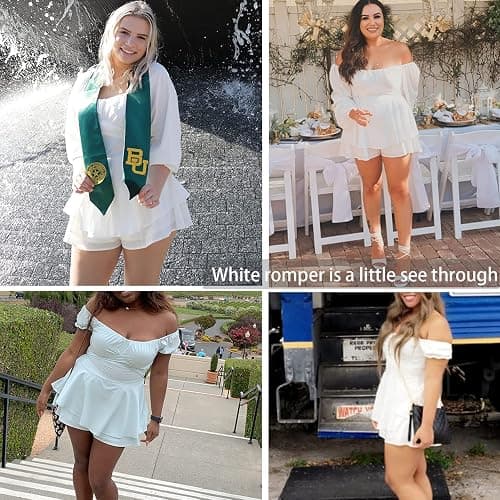 Fixmatti Women Boho Romper Off Shoulder Ruffle Chiffon Shorts Jumpsuit Playsuits thumbnail 7