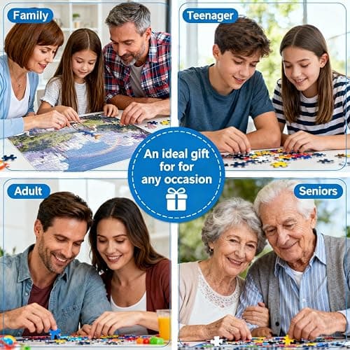 Windgift Puzzles for Adults 1000 Pieces - Fairy Tale Themed Colorful Jigsaw Puzzles, Fun Family Game, Challenging Brain Teaser, 28 x 20 in, Great Gift Idea & Home Decor (Princess and Castle) thumbnail 6