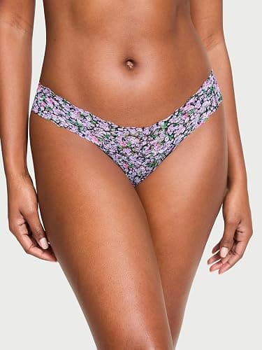 Victoria's Secret Women's Lace Thong Underwear, Panties for Women, Multi Pack (XS-XXL) - Medium - Floral & Solid Mix thumbnail 2