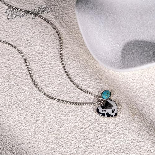 Wrangler Heart Turquoise Pendant Necklace, Gold Plated Western Jewelry | Turquoise Jewelry for Women, 14K Natural Stone, Vintage Gold & Antique Silver Plated, Skin-Friendly Copper, Gift Box thumbnail 3