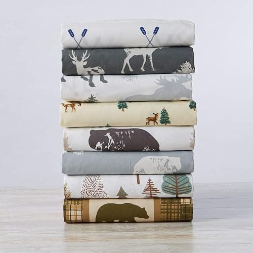 Great Bay Home Twin Size Microfiber Sheet Set - Lodge Decor 3-Piece Bed Sheets - Ultra-Soft and Smooth Brushed Microfiber Woodland Decor Bedding (Forest Trail) - Twin - 12 - Forest Trail thumbnail 6