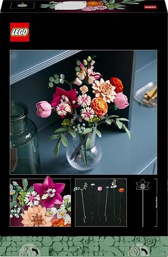 LEGO Botanicals Pretty Pink Flower Bouquet Set for Adults - Floral Home Decor Building Kit with Artificial Roses, Daisies, Cornflowers and Elderflowers - Nature Gifts for Women and Men - 10342 thumbnail 12