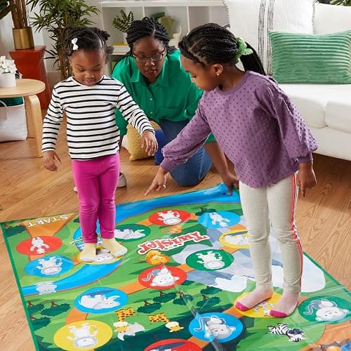 Hasbro Gaming Twister Junior Game, Animal Adventure 2-Sided Mat, 2 Games in 1, Party Game for Kids Ages 3 and Up, Indoor Game for 2-4 Players - Multicoloured thumbnail 8
