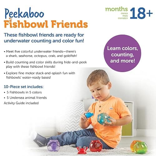 Learning Resources Peekaboo Fishbowl Friends - Counting and Fine Motor Skills, Water and Bathtub Toys, Toddler Games, Preschool Activities, Math Manipulatives, Gifts for Boys and Girls thumbnail 2