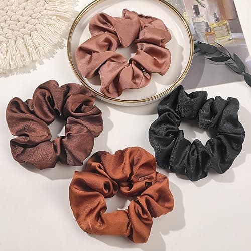 Hair Scrunchies for Women - Hair Ties No Damage Both for Thick Hair or Thin Hair Curl Hair No Crease Scrunchies Ponytail Holder No Hurt Your Hair thumbnail 3