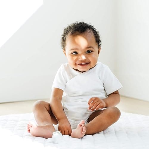 Baby Side Snap Bodysuit Set, 100% Cotton Boy Girl Unisex Kimono Onesie, 4 Pack thumbnail 4