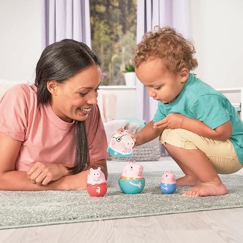 TOMY Toomies Peppa Pig - Peppa’s Nesting Family - Includes Peppa Pig, Mummy Pig, Daddy Pig and George - Nesting, Sorting & Pouring Toy - Ages 18 Months and Up thumbnail 6