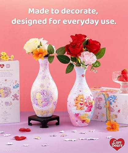 Care Bears™ by PieceRelax Unique Flower Vase - 3D Puzzle Vase for Adults to Flower Arrangement and Home Decoration Made By 160 Curved Plastic Puzzle Pieces - Blooming Love [S1047] thumbnail 4