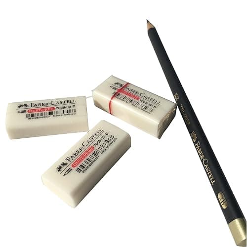 Faber-Castell Pencil Eraser, Extra Soft, Dust Free, Clean Erasing, Excellent, Minimal Crumbling, Pack of 5 (4 x 1.9 x 1.2 cm) thumbnail 3