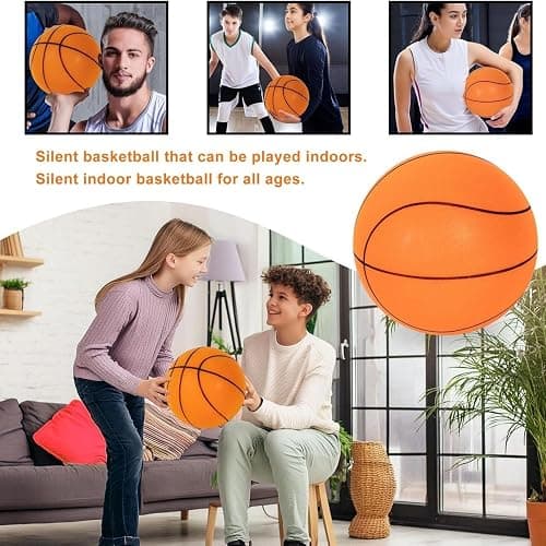 YUEOL Silent Basketball Size 7 (29.5") - Upgraded Version Quiet Foam Basketball Indoor Training Ball, Highly Bounce Quiet Foam Ball,Indoor Training and Without Noise thumbnail 8