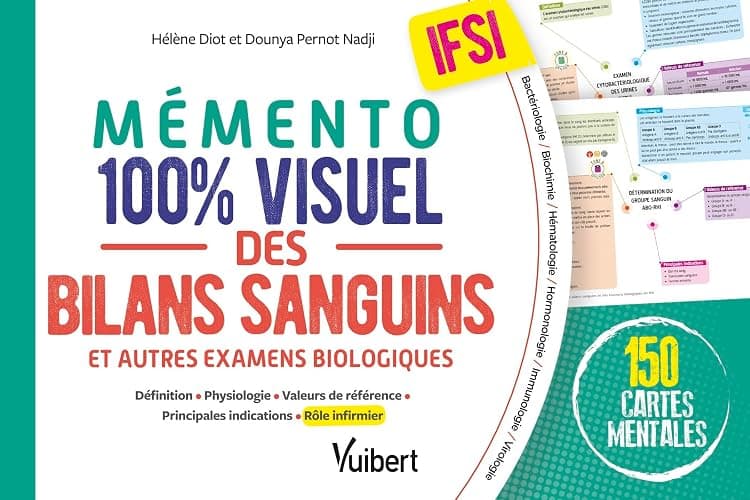 Mémento 100% visuel des bilans sanguins et autres examens biologiques IFSI: 150 fiches colorées pour mémoriser facilement tous les examens biologiques, utiles pour réviser et en stage - Image 1