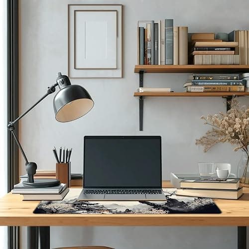 Long Gaming Mouse Pad Extended Anime Large Desk Pad with Non-Slip Base Full Keyboard Mat with Stitched Edges for Gaming and Office 31.5 x 11.8 inches (Wash Painting) thumbnail 5