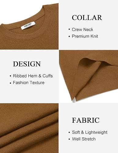 COOFANDY Mens Crew Neck Sweaters Long Sleeve Lightweight Knit Dress Pullover Sweaters thumbnail 4