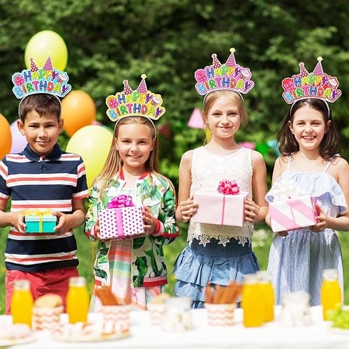 Yunsailing Happy Birthday Headbands Bulk Birthday Crowns for Kids Classroom Family Celebrate Birth Party Decoration thumbnail 6