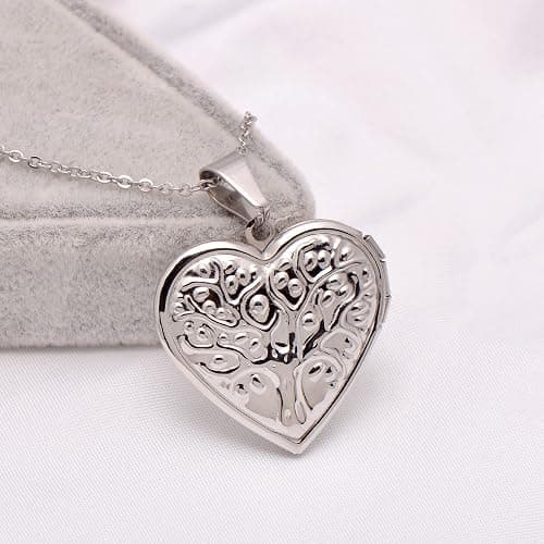 Paialco Stainless Steel Heart Shaped Locket Pendant Necklace for Women thumbnail 2