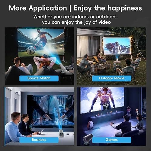 Portable Mini Projector with WiFi & Bluetooth, 1080P Supported, Native 480P, 100 ANSI Lumens,180° Rotation,Indoor Outdoors Video Projector Compatible with HDMI, USB, Phone, TV Stick, PC, PS5 thumbnail 8